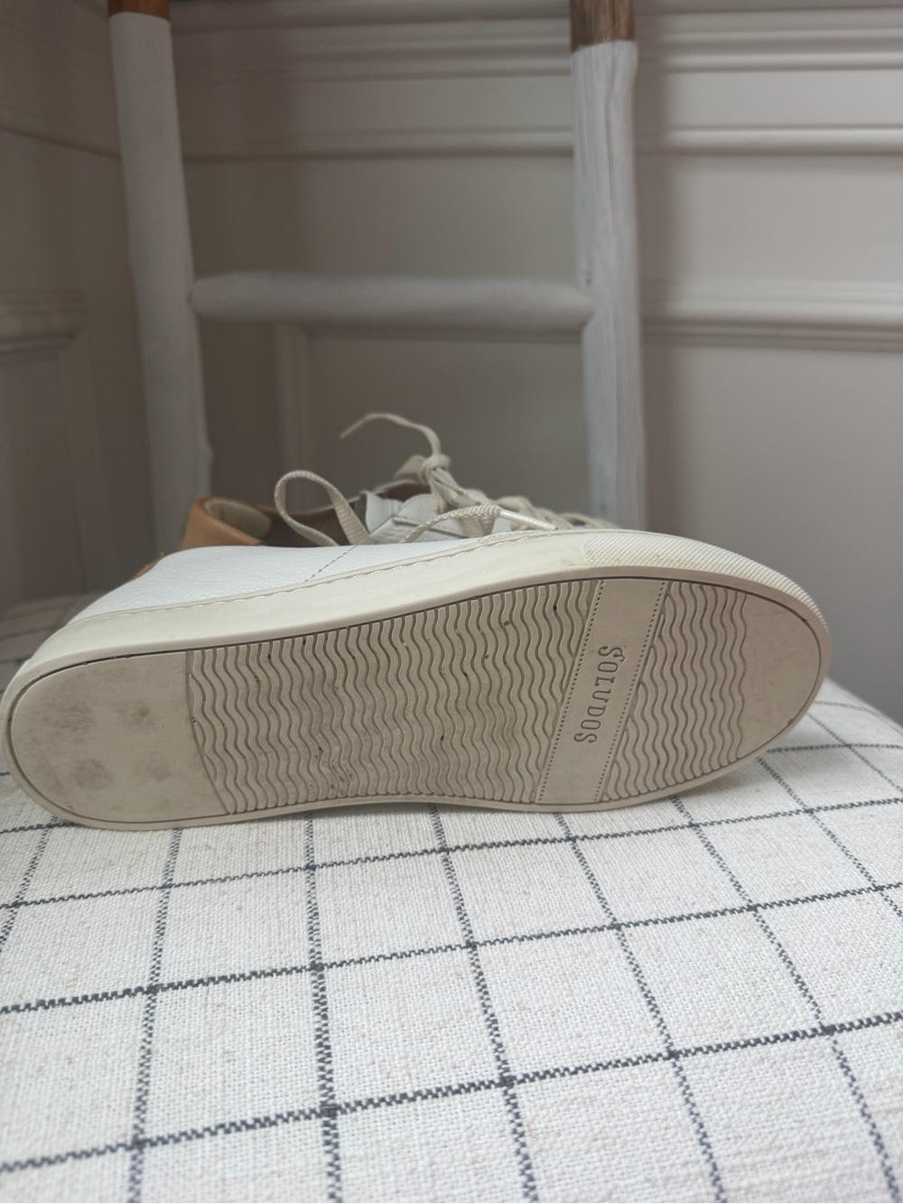 Soludos White Ibiza classic Leather Sneakers - Picture 5 of 6